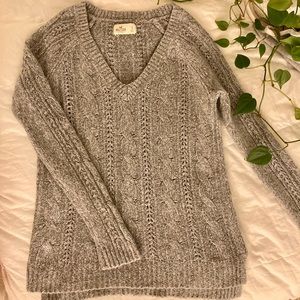 Cable V Neck Sweater
